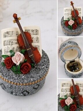 Decorative Violin Music Box Collectible